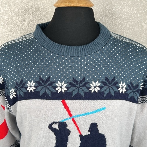 Numskull Star Wars Empire Strikes Back Fair Isle Long Sleeve Sweater Size Large - Picture 3 of 7